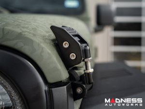 Jeep Gladiator JT Hood Catch Kit - Black Aluminum